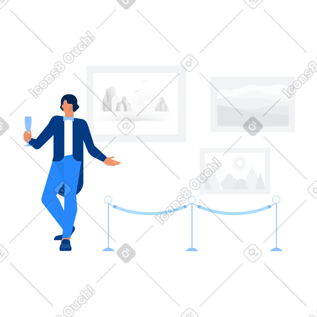 Ilustración Apertura de la galería arte en estilo Urban a descargar en PNG y SVG
