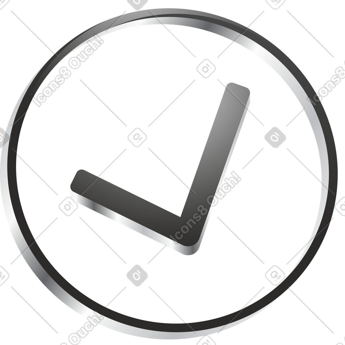 Black chekmark illustration in Token style download in PNG, SVG