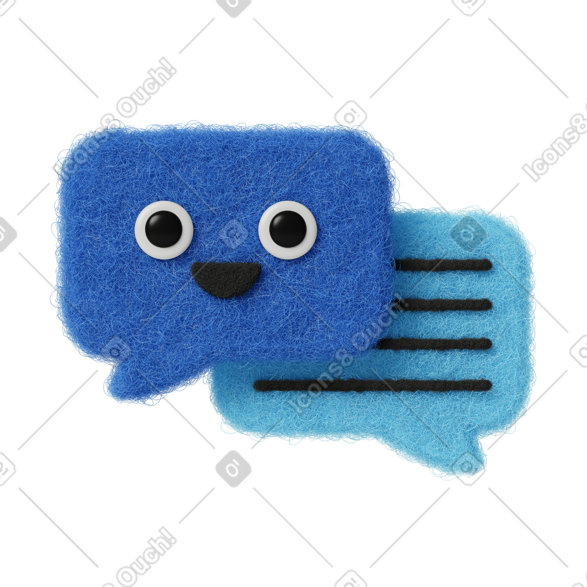 Fuzzy スタイルの Chat messages のイラストをPNG、SVG形式でダウンロード
