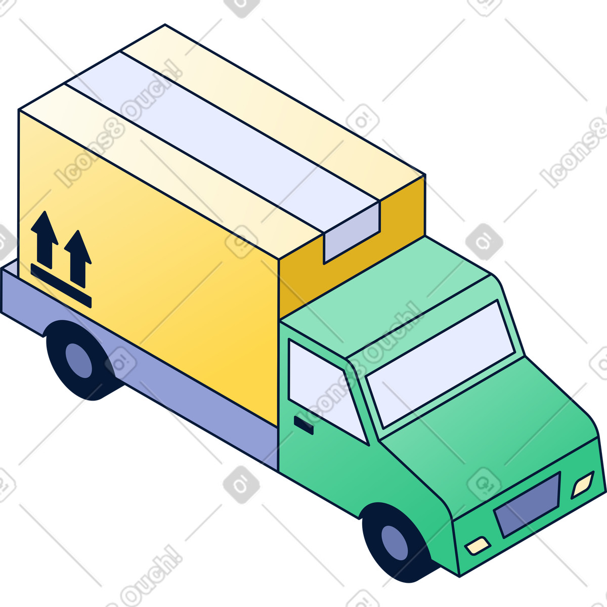 Ilustración Camión de reparto en estilo Neat a descargar en PNG y SVG