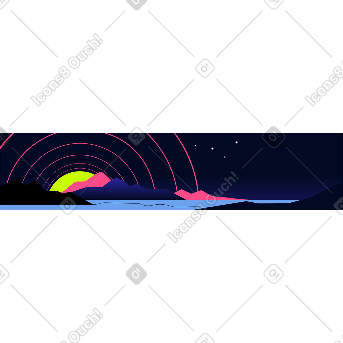 Illustration Fond de planète et montagnes dans le style Space à télécharger aux formats PNG, SVG