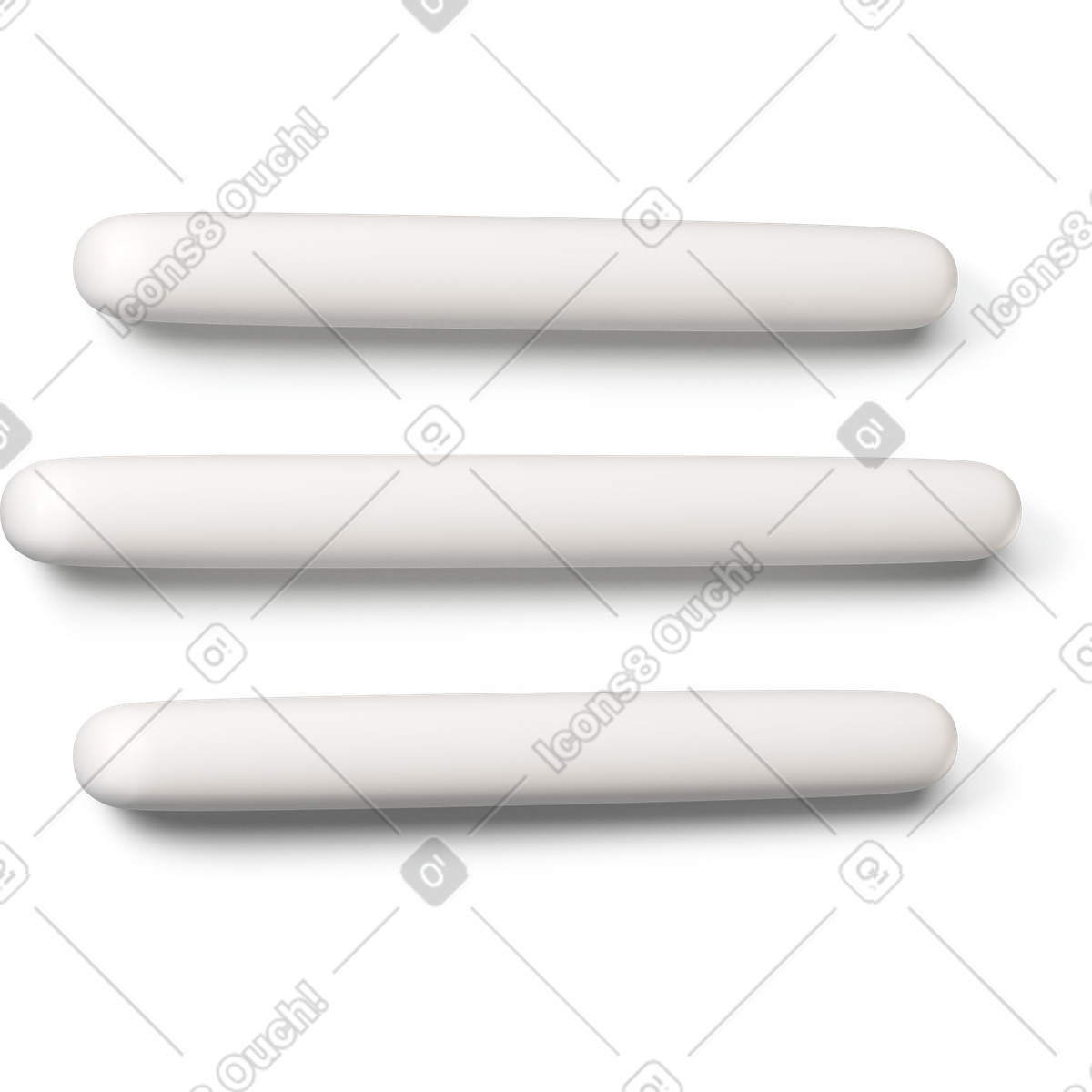 Three lines text icon turned to the right illustration in 3D Buddy style download in PNG, SVG