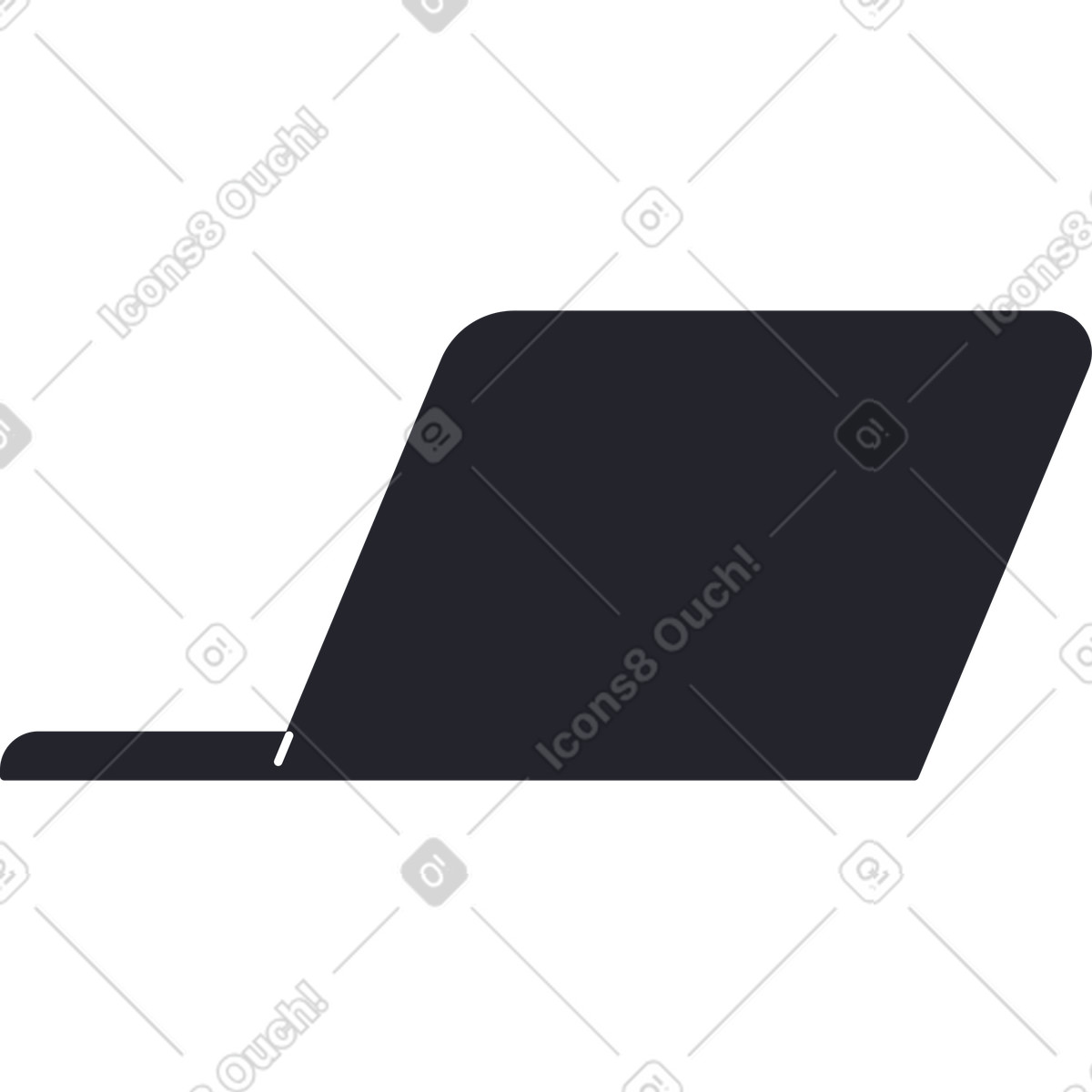 Laptop nero vista dal retro illustrazione in stile Grapy scarica in PNG, SVG
