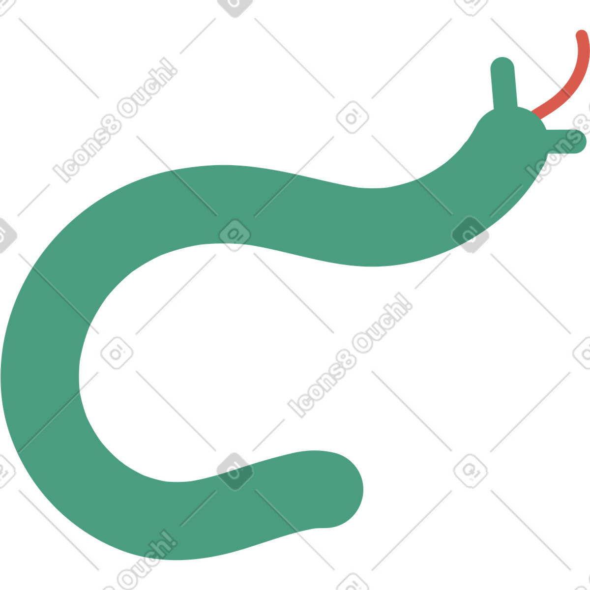 Ilustración Serpiente en estilo Macaroni a descargar en PNG y SVG