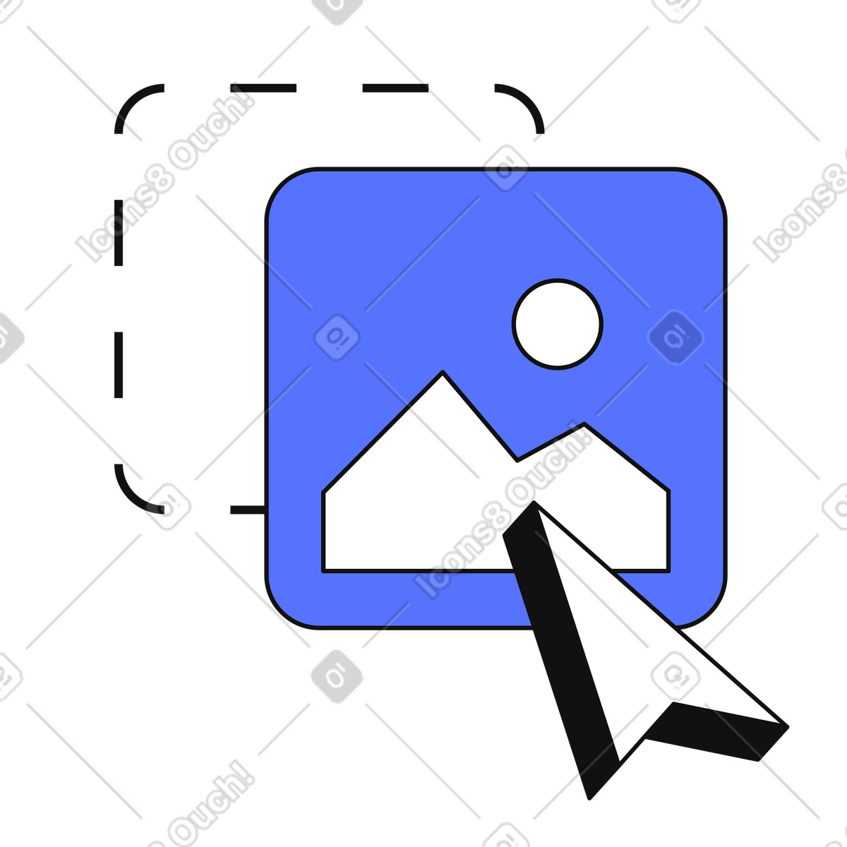 Image upload icon for drag and drop photo selection illustration in Main style download in PNG, SVG