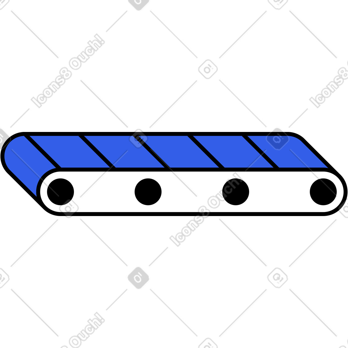Ilustración Cinta transportadora en estilo Memphis a descargar en PNG y SVG