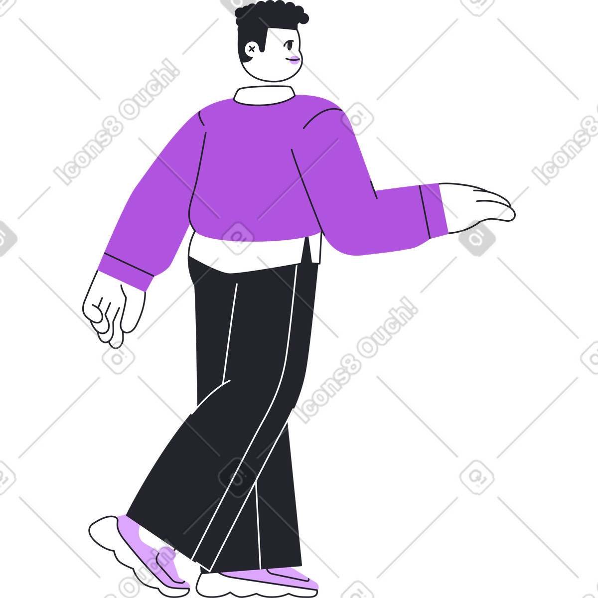 下载 Grapy 风格的 半转身站立的人 插画，支持 PNG、SVG 格式