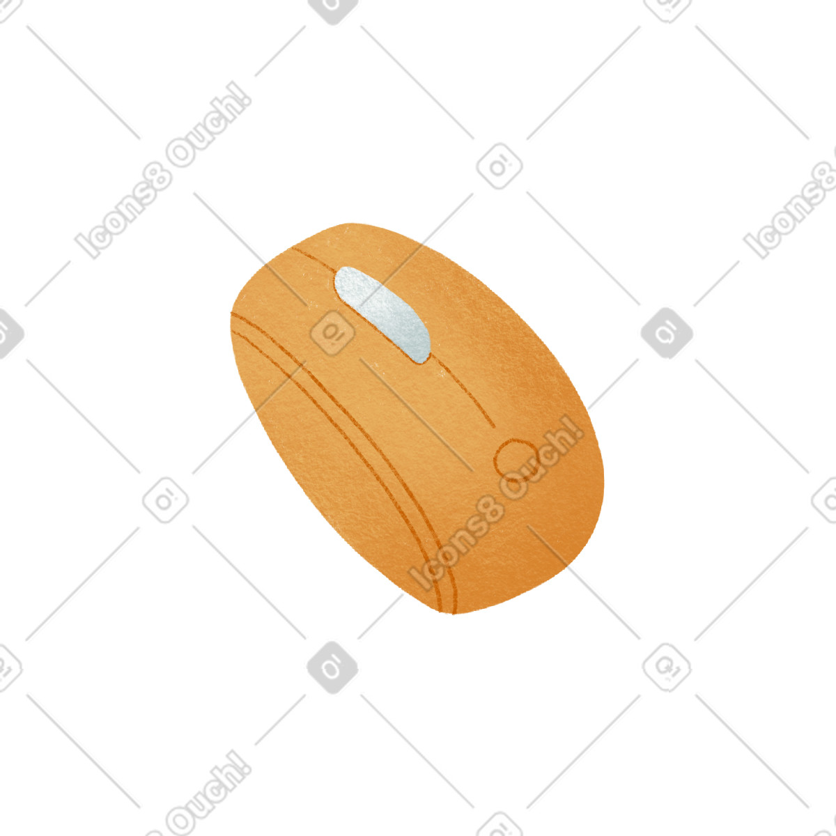 Ilustración Yellow computer mouse en estilo Woolly a descargar en PNG y SVG