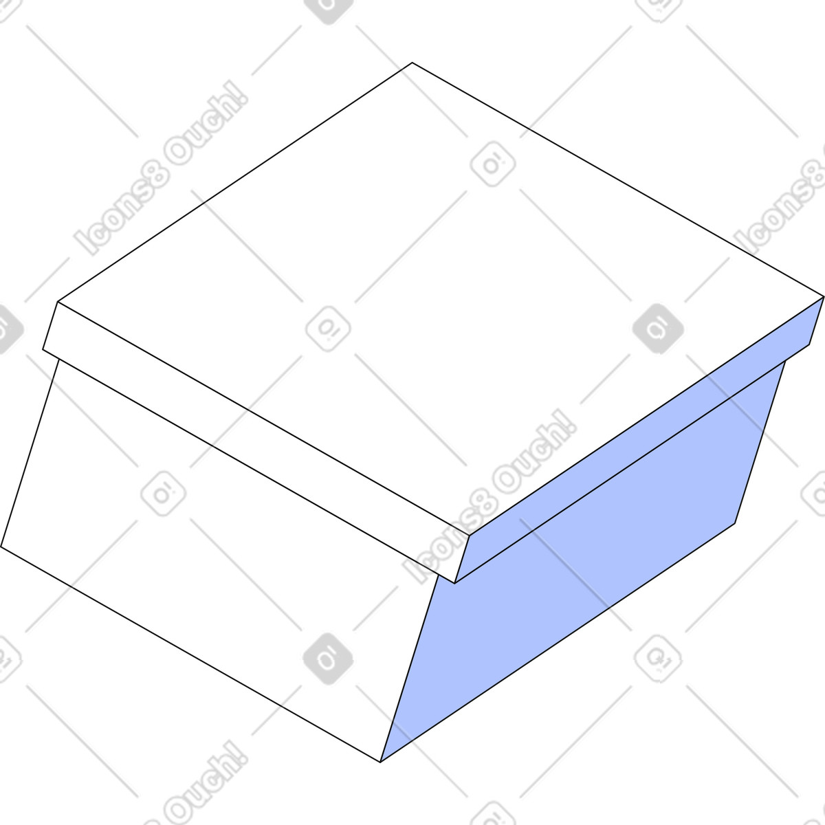 Ilustración Caja de cartón blanca en estilo Techny a descargar en PNG y SVG