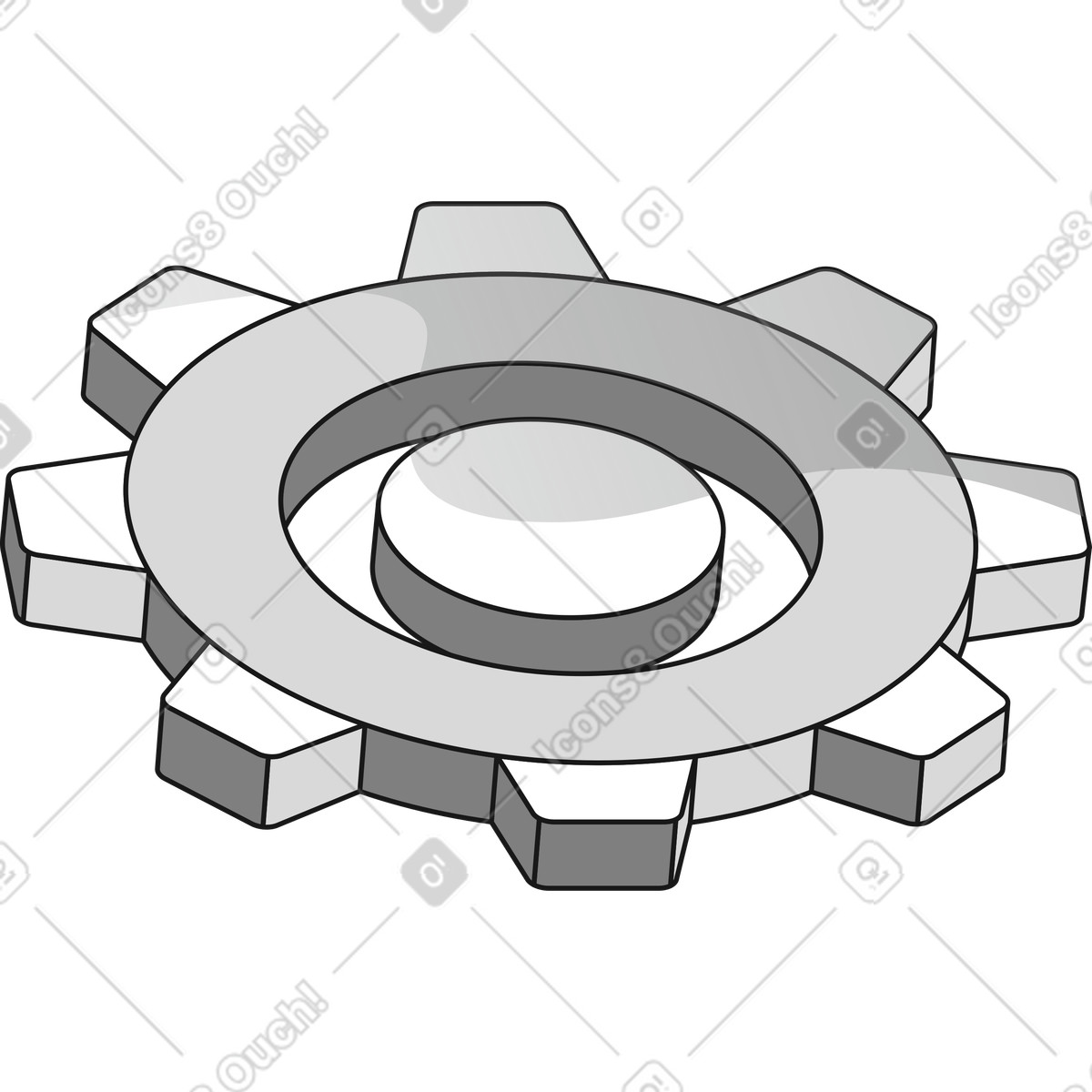 Futuristic 스타일의 Gear symbol representing settings configuration and mechanical engineering process concept 일러스트레이션 PNG, SVG 다운로드