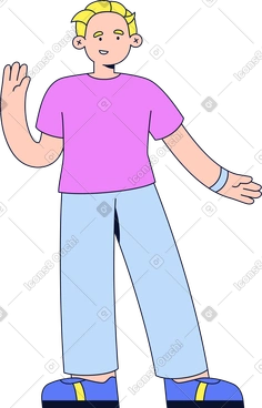 Homme avec la main levée PNG, SVG