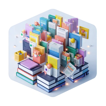 A digital library filled with an array of colorful books and files suspended in mid-air. The books have various cover designs, featuring titles in different fonts and sizes, while the files have textured surfaces displaying vibrant icons. The background has a sleek, modern aesthetic, with gentle lighting illuminating the floating resources. There are visible connections like glowing lines and nodes, representing the accessibility and network of resources available on the intranet. The overall atmosphere conveys a sense of innovation and knowledge sharing.