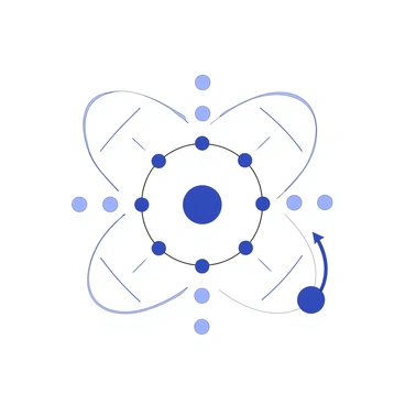 A diagram illustrates the concept of electron shielding. In the center, there is a nucleus represented as a small circle, surrounded by inner electrons depicted as smaller circles orbiting closely around the nucleus. These inner electrons are positioned in distinct layers. A valence electron is shown farther away from the nucleus, with an arrow pointing to it to indicate its movement. The valence electron is depicted in the process of ionization, moving away from the atom. The background includes faint lines or curves to symbolize the electron paths and the forces involved in the ionization process.