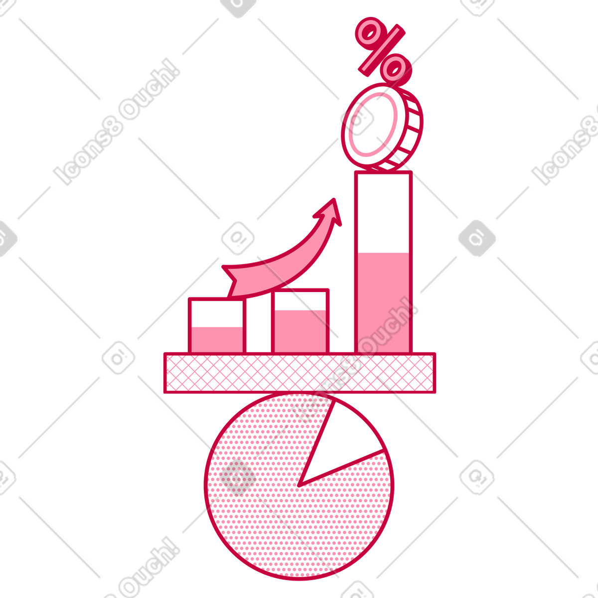 Financial success and revenue growth illustration in PNG, SVG