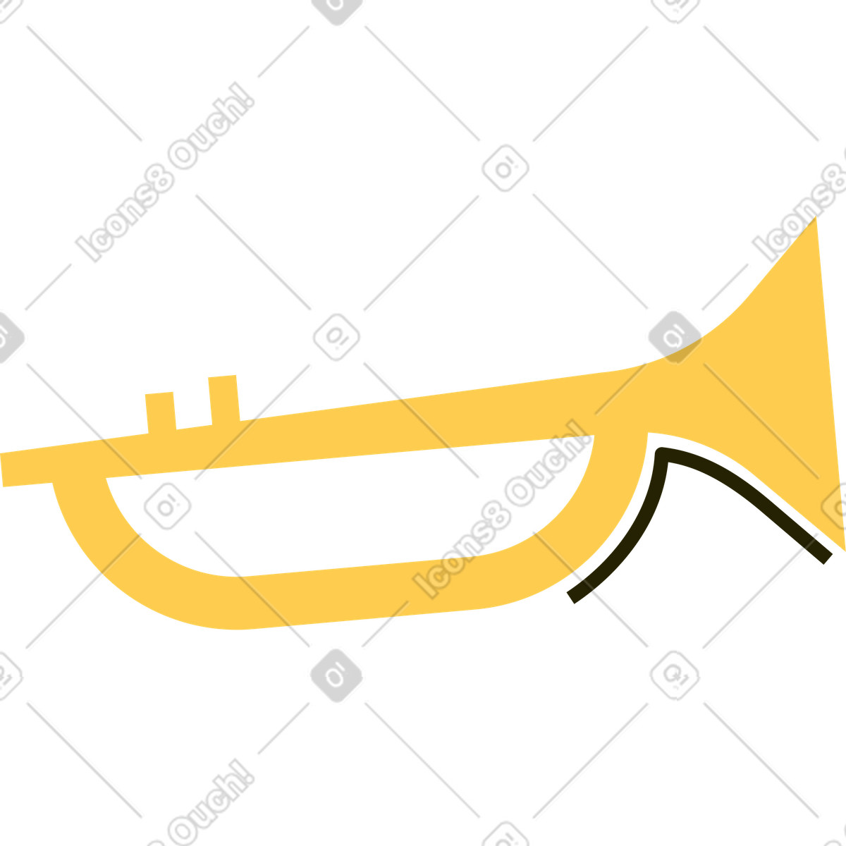 Trompete-Illustration im Spot-Stil als Download in PNG, SVG
