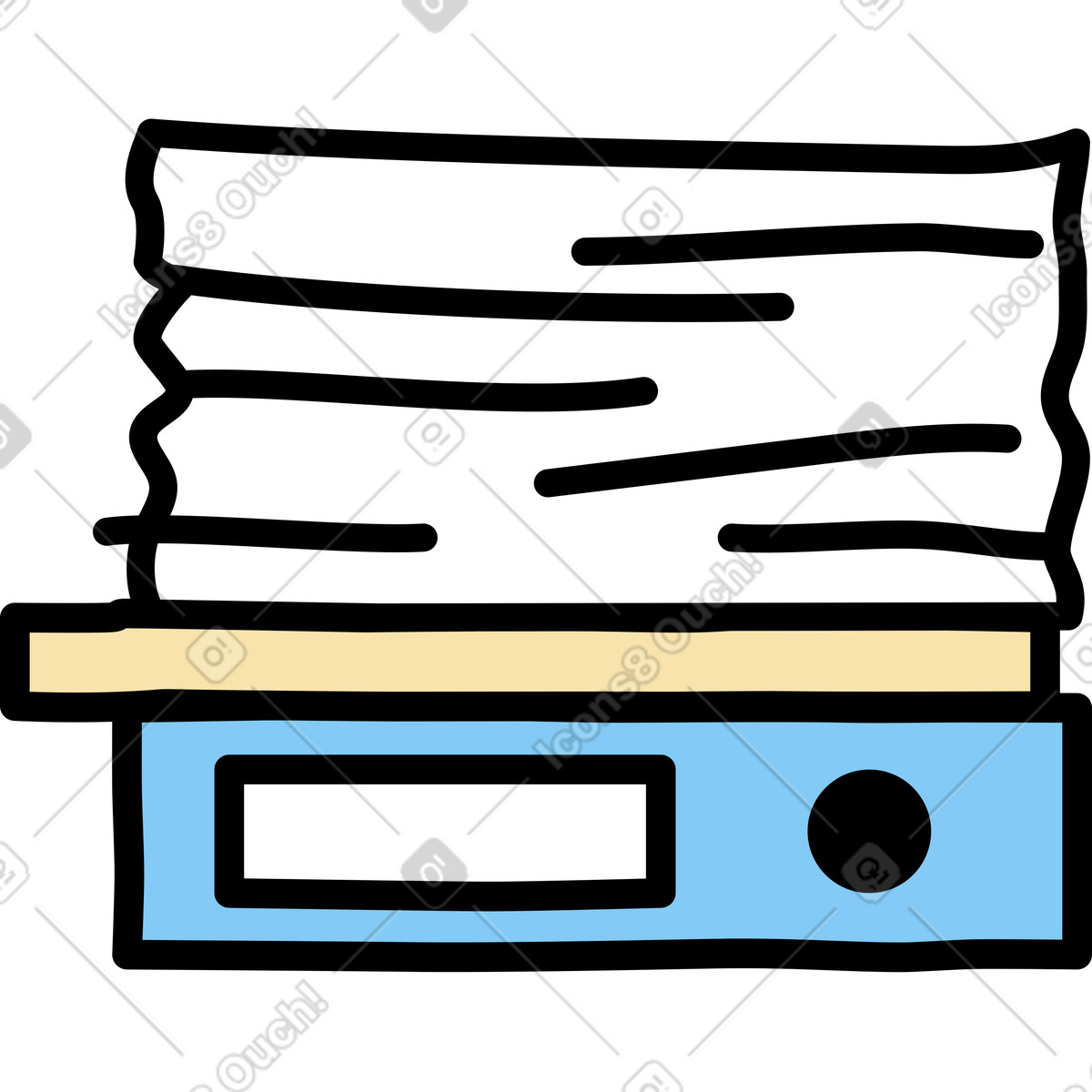 Stapel dokumente-Illustration im Notes-Stil als Download in PNG, SVG