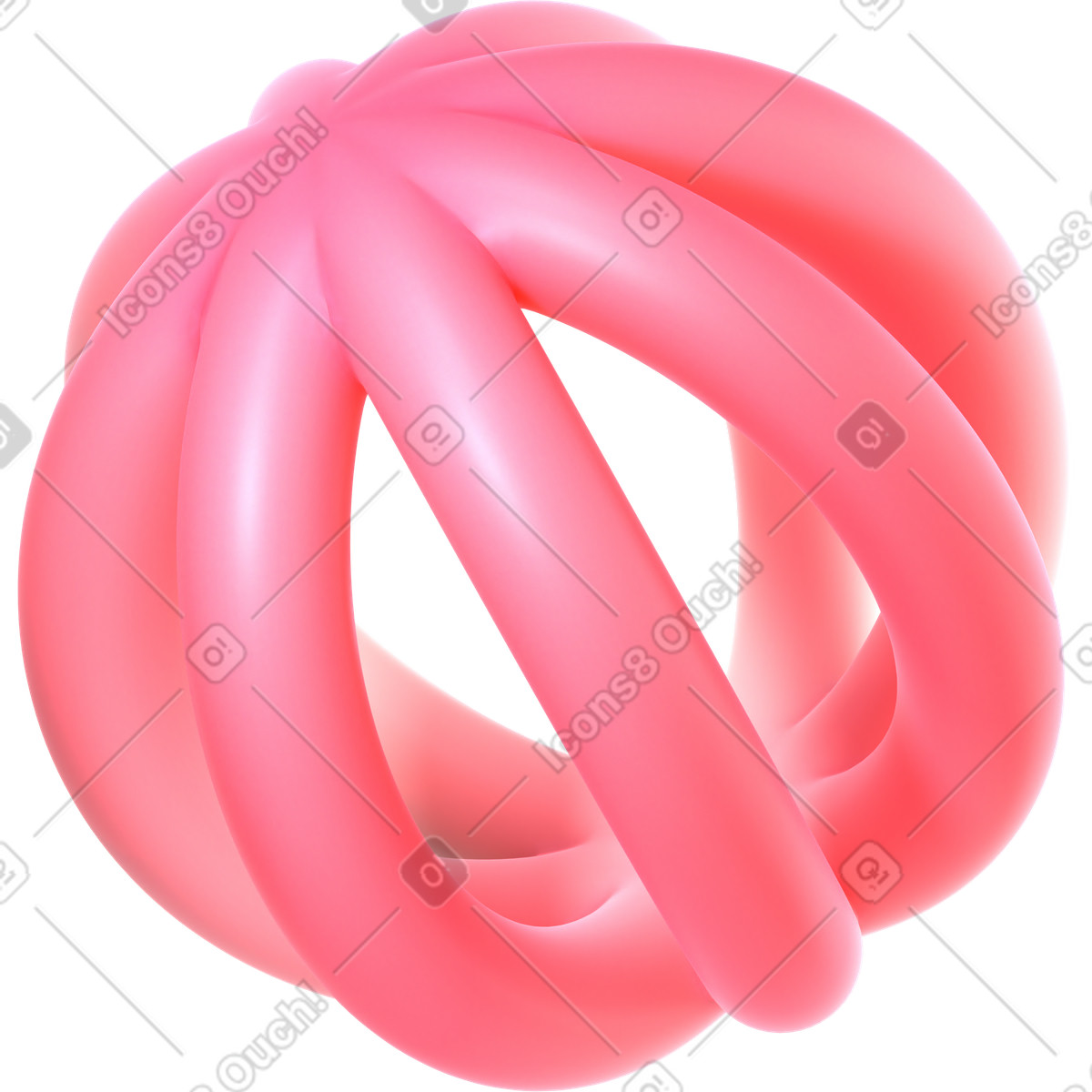 Hollow ball illustration in 3D Glassy style download in PNG, SVG