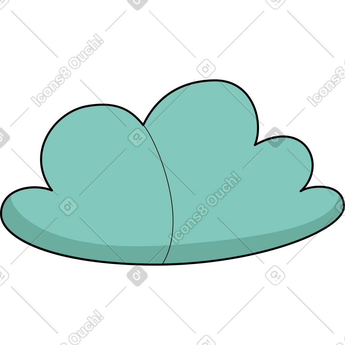 Illustration Green cloud dans le style Surr à télécharger aux formats PNG, SVG