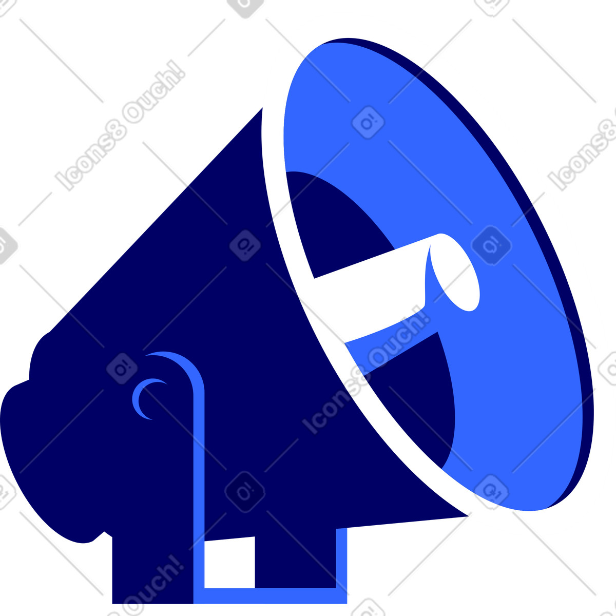 Ilustração de Megafone em no estilo Lounge para baixar em PNG, SVG