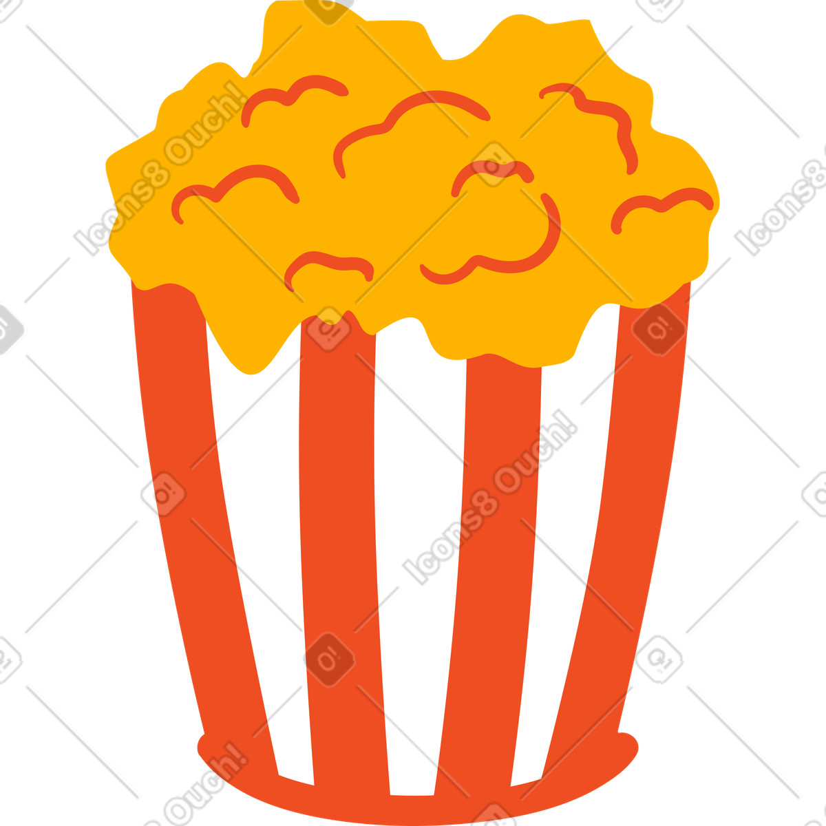 Illustration Pop corn dans le style Flame à télécharger aux formats PNG, SVG