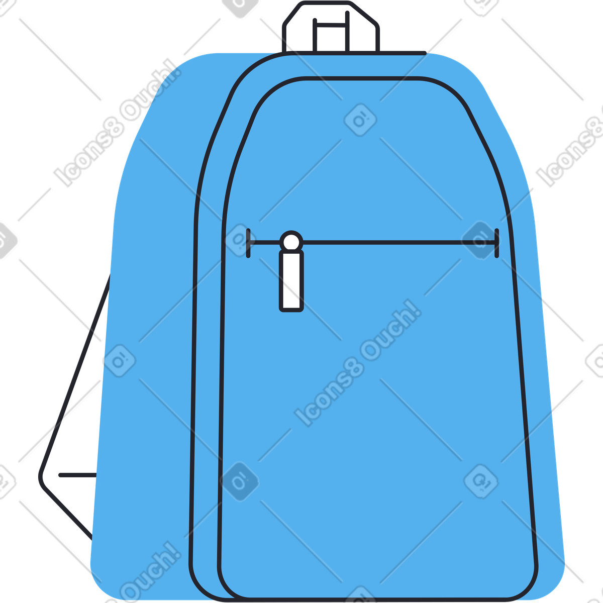 Blauer rucksack-Illustration im Boba-Stil als Download in PNG, SVG