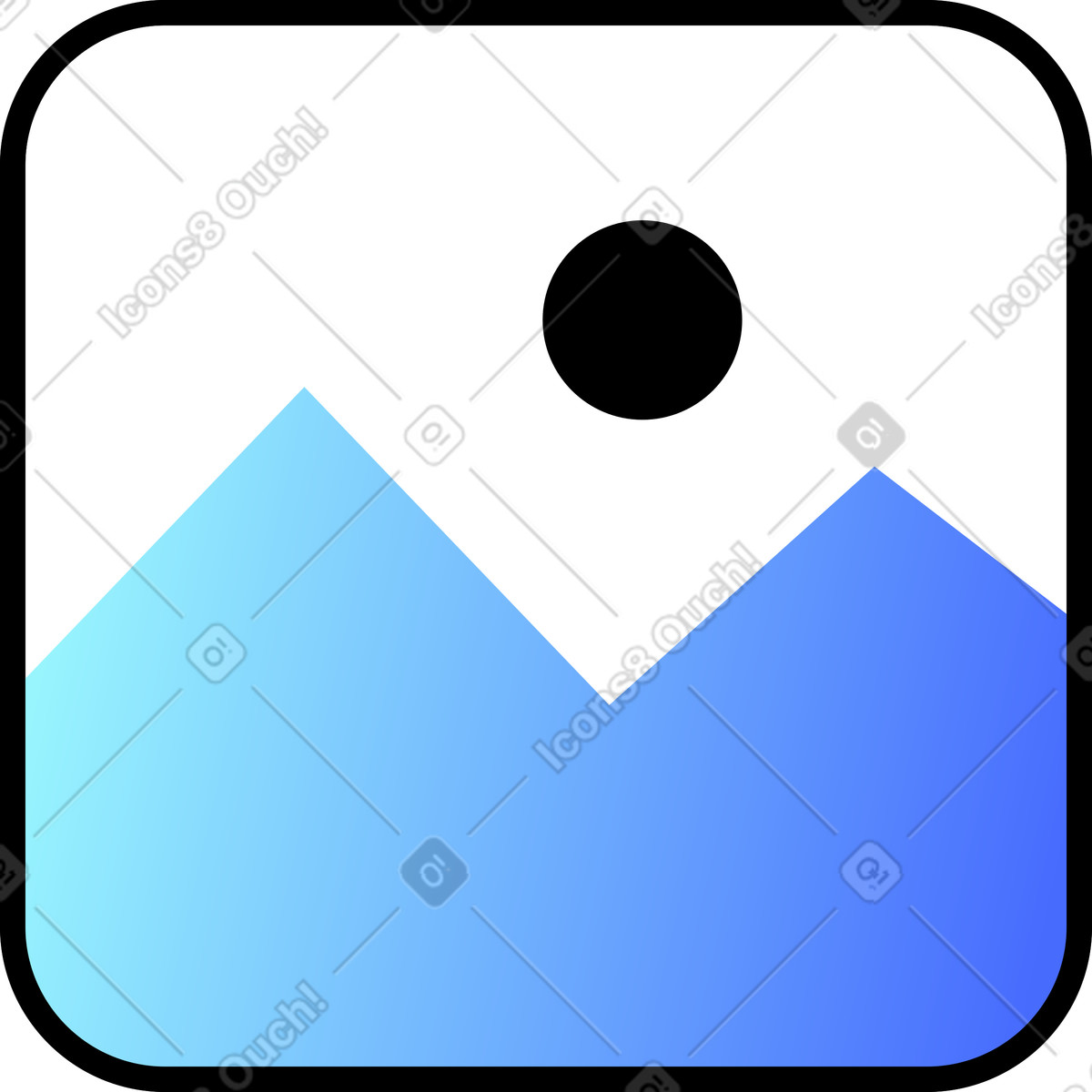 Ilustración Icono de imagen en estilo Azure a descargar en PNG y SVG