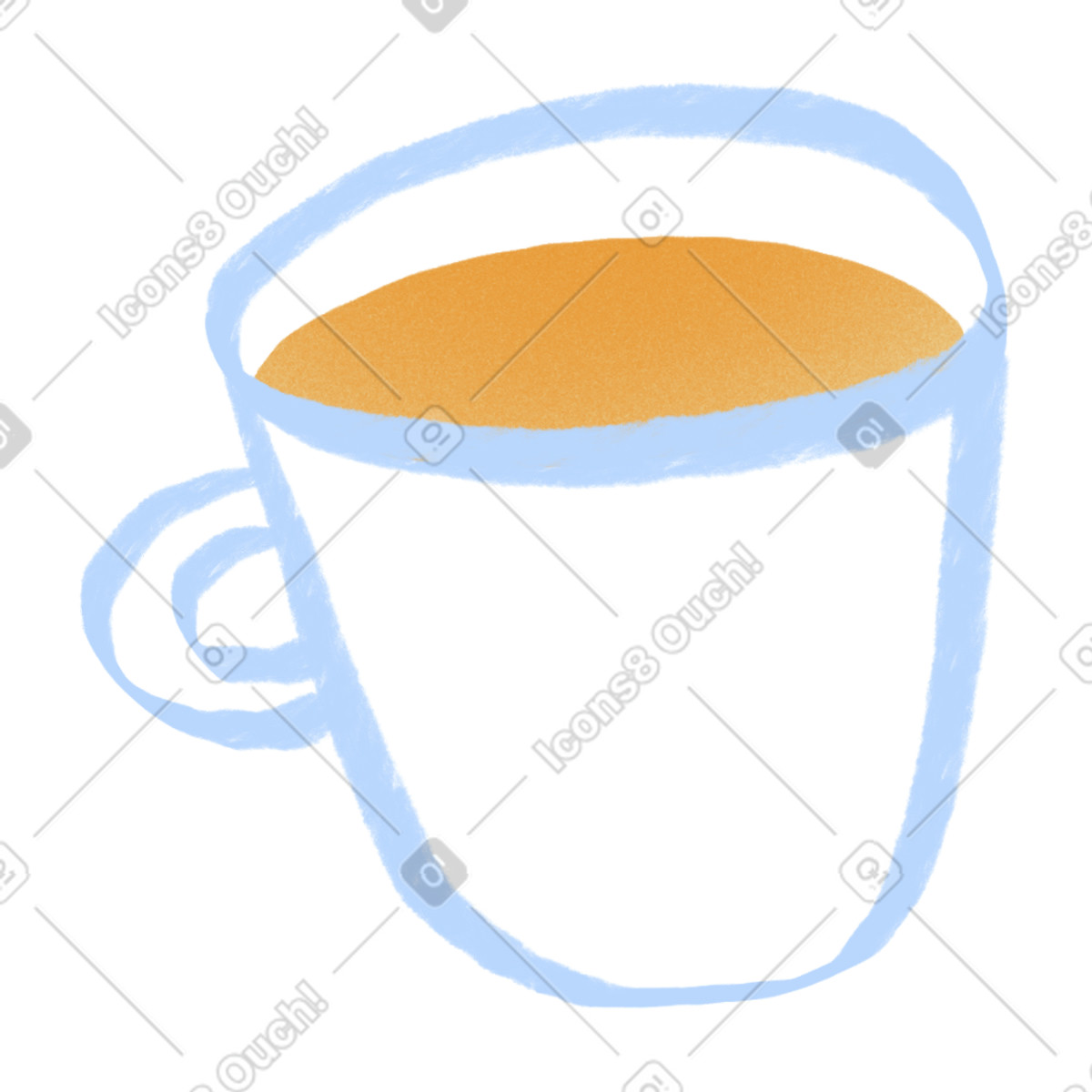 Cup of tea illustration in Bonny style download in PNG, SVG