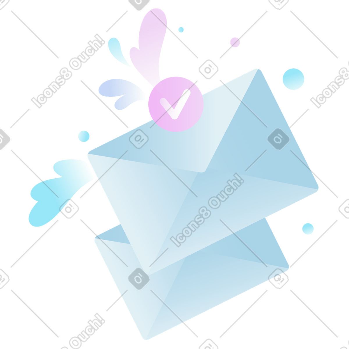 Ilustração de Recebendo mensagens correio por e-mail em no estilo Airy para baixar em PNG, SVG
