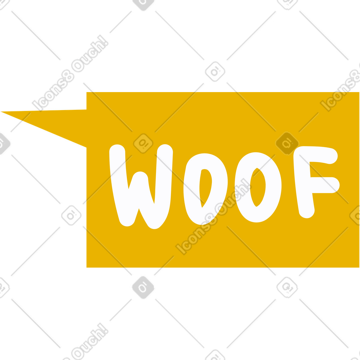 Ilustração de Speech bubble with barking em no estilo Woof para baixar em PNG, SVG