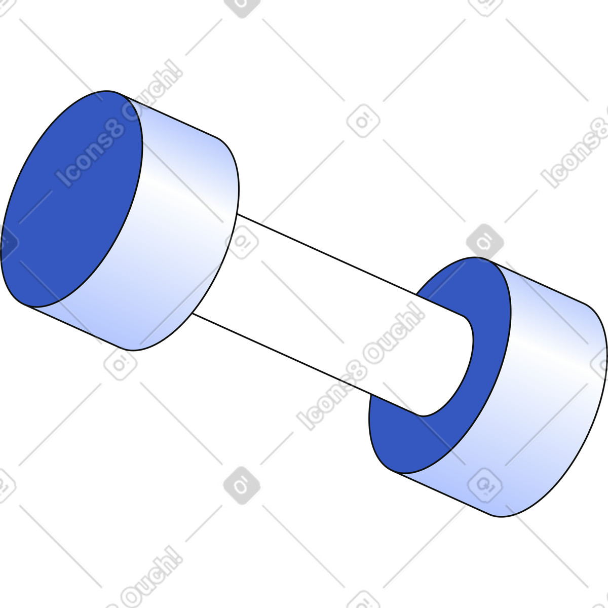 Illustration Haltère dans le style Techny à télécharger aux formats PNG, SVG