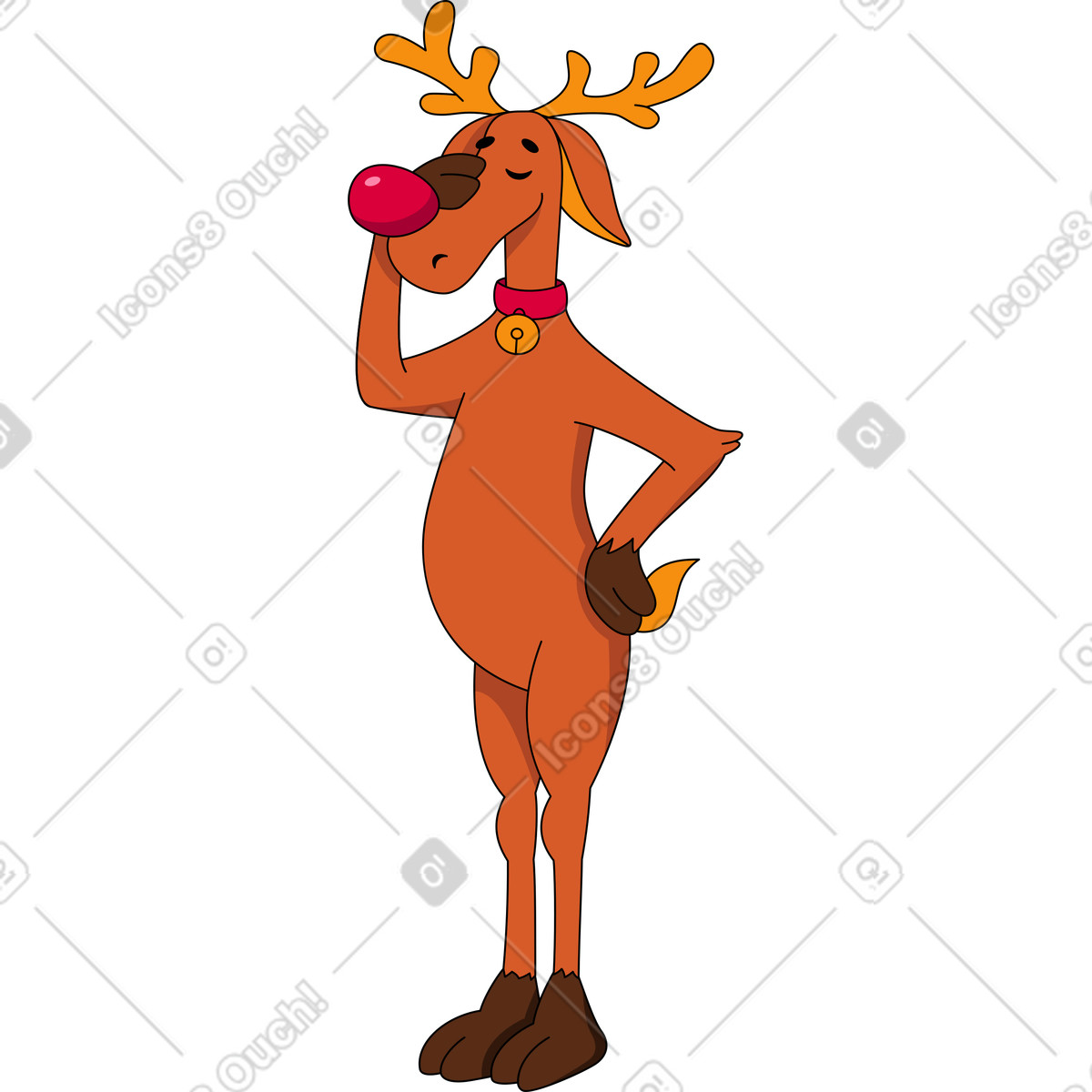 Ilustración Ciervo decepcionado en estilo Santa Camp a descargar en PNG y SVG