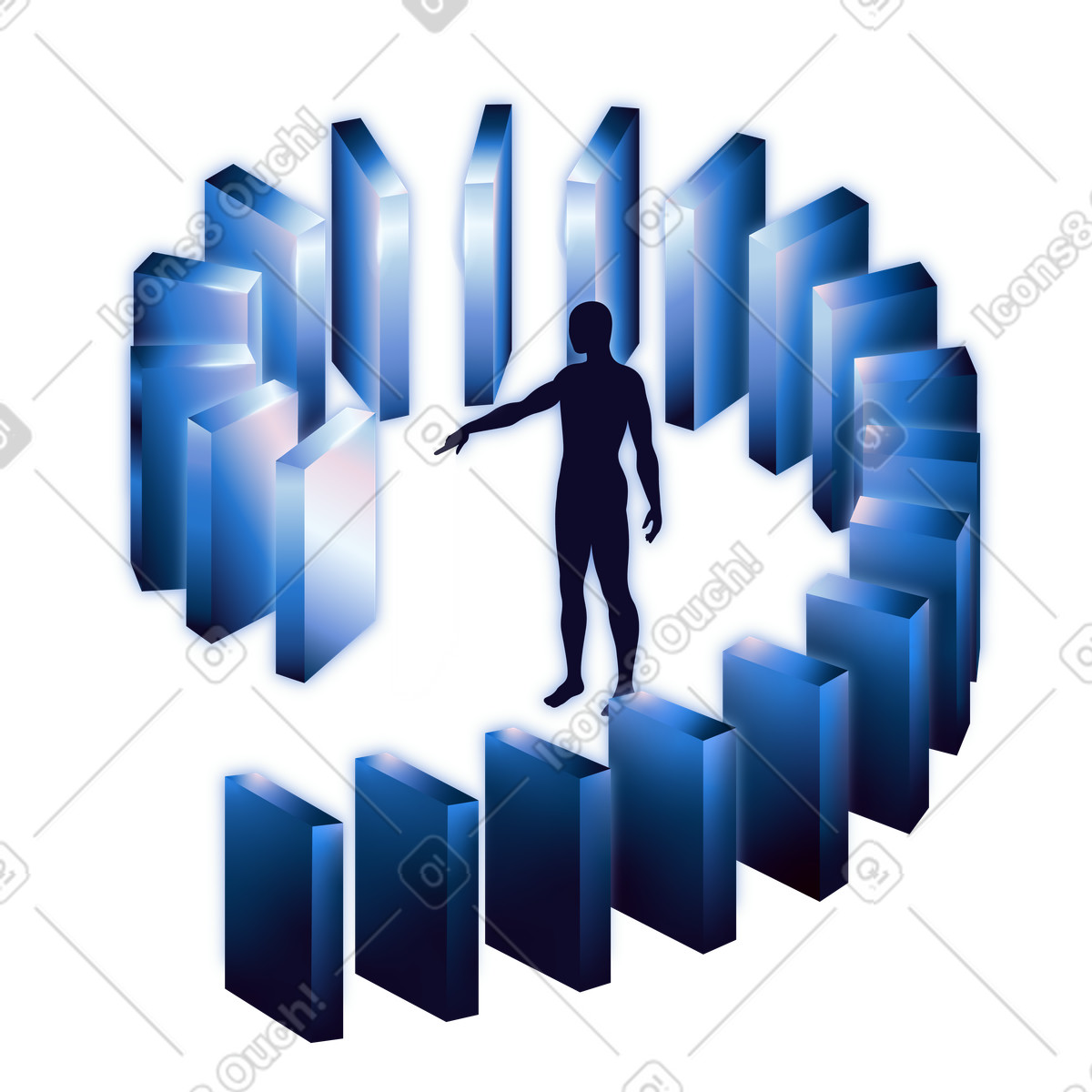 Entering the digital dimension, Future technology and virtual worlds illustration in Dimension style download in PNG, SVG