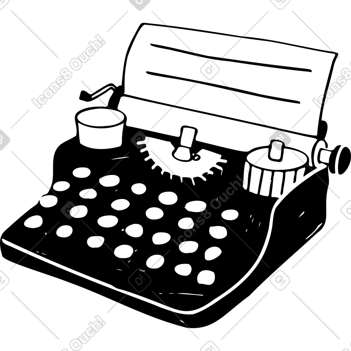 Illustration Machine à écrire vintage dans le style Marks télécharger aux formats PNG, SVG