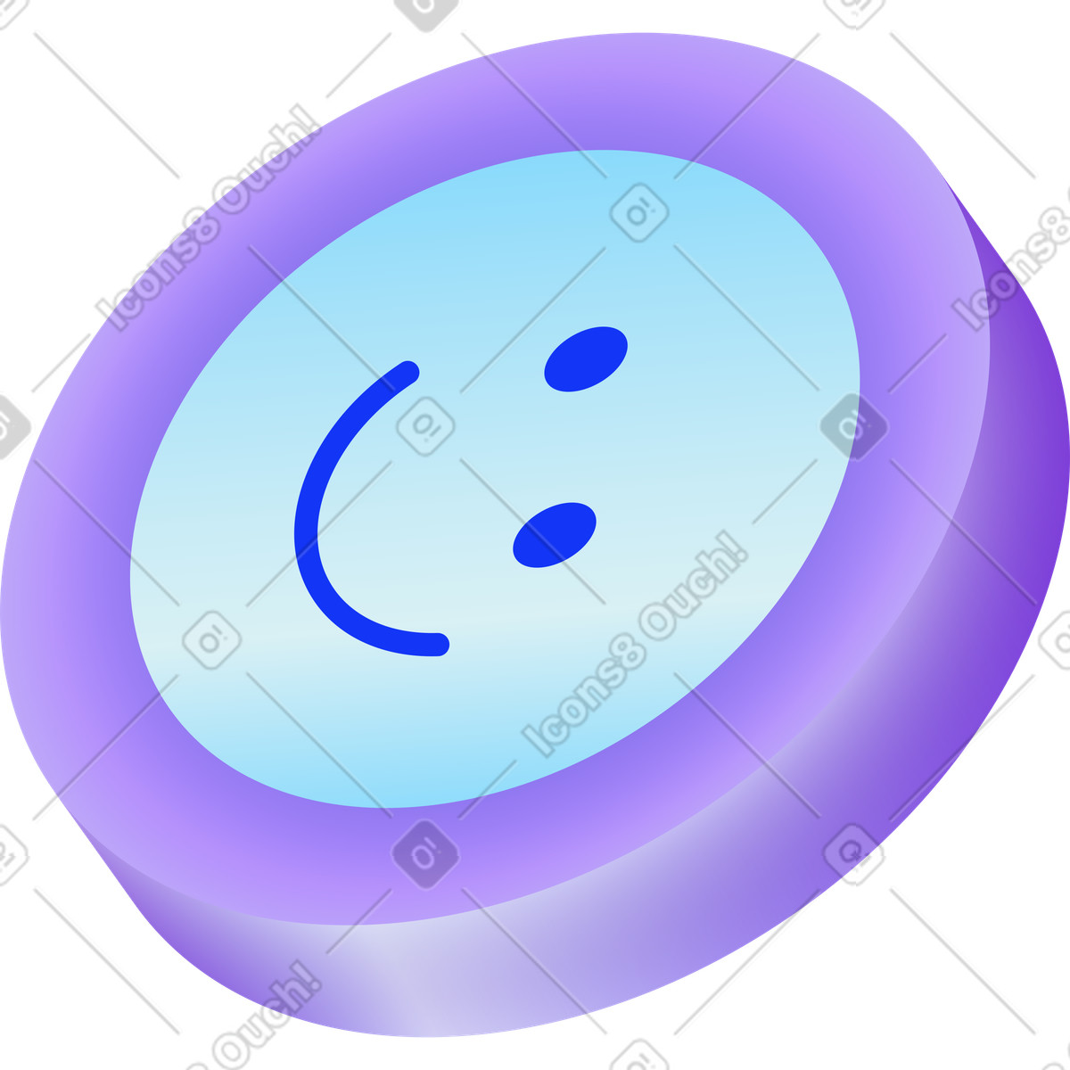 Ilustração de Ícone rosto sorridente em no estilo Hi-tech para baixar em PNG, SVG
