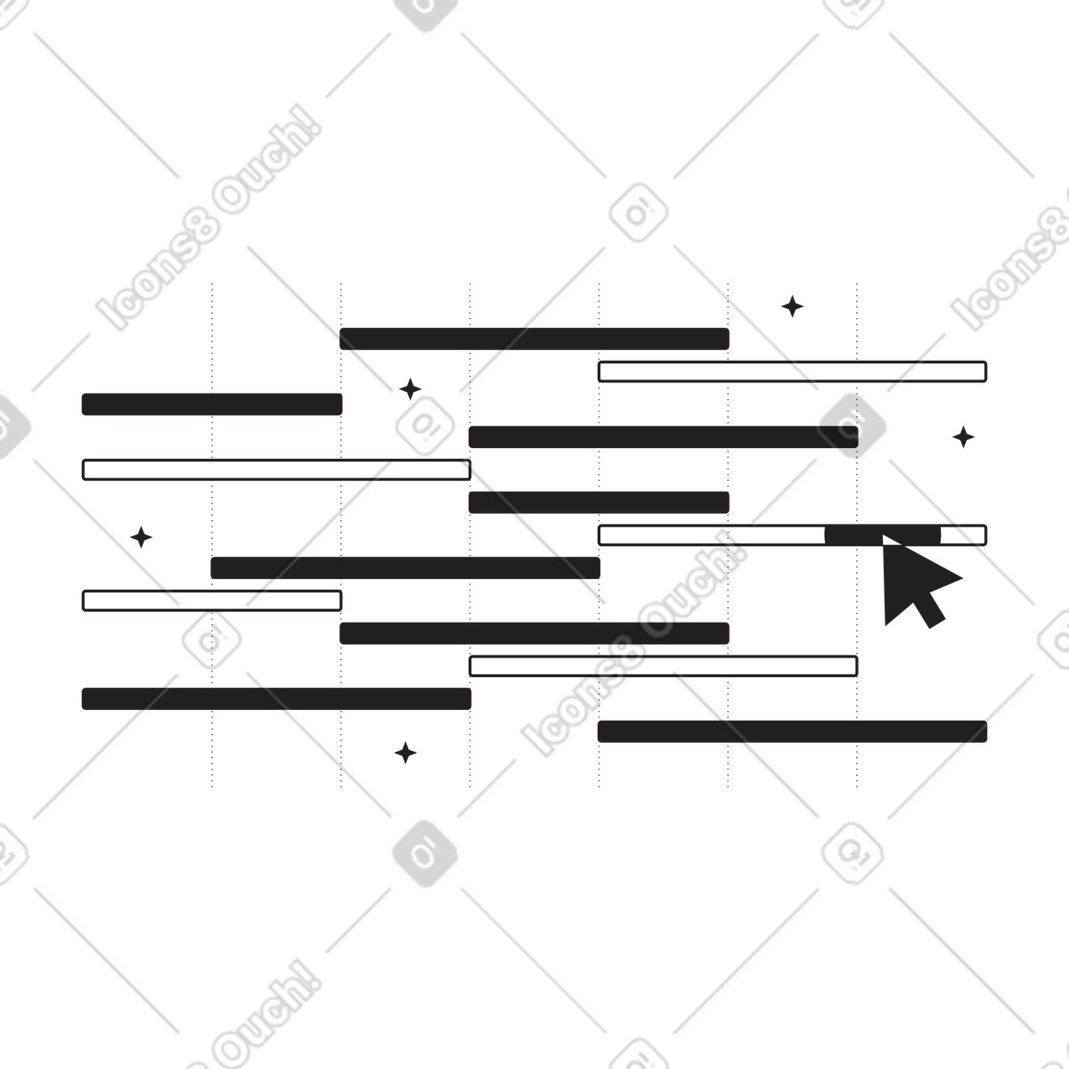 Zeitleisten gestalten-Illustration im Tokyo-Stil als Download in PNG, SVG