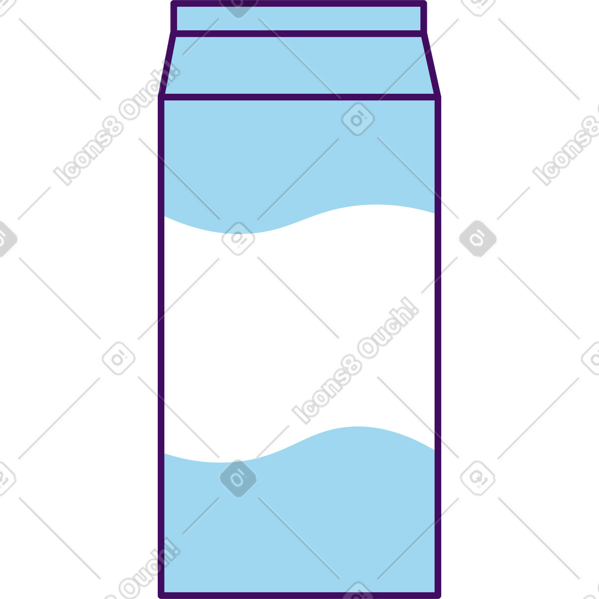 Simplistic スタイルの A carton of milk のイラストをPNG、SVG形式でダウンロード