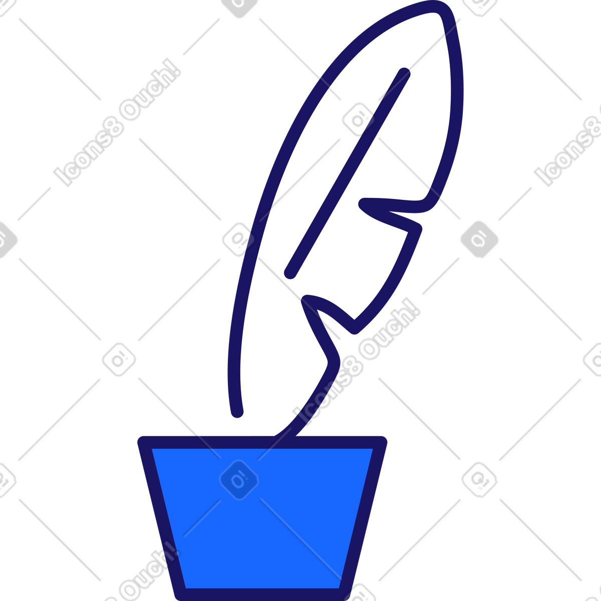 Quill in the inkwell illustration Matey style download PNG, SVG