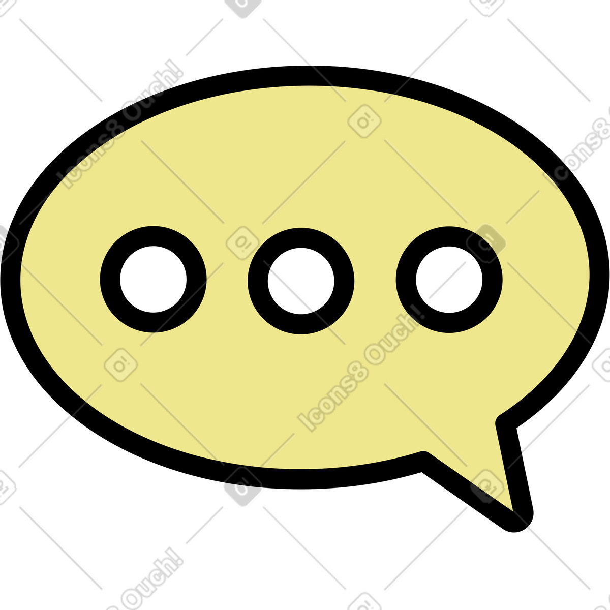 Sprechblase-Illustration im Mochi-Stil als Download in PNG, SVG