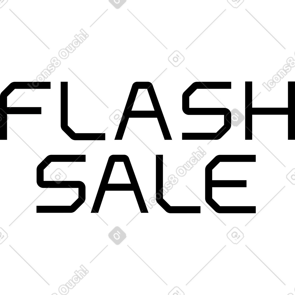 Ilustración Venta flash de letras en estilo Space a descargar en PNG y SVG