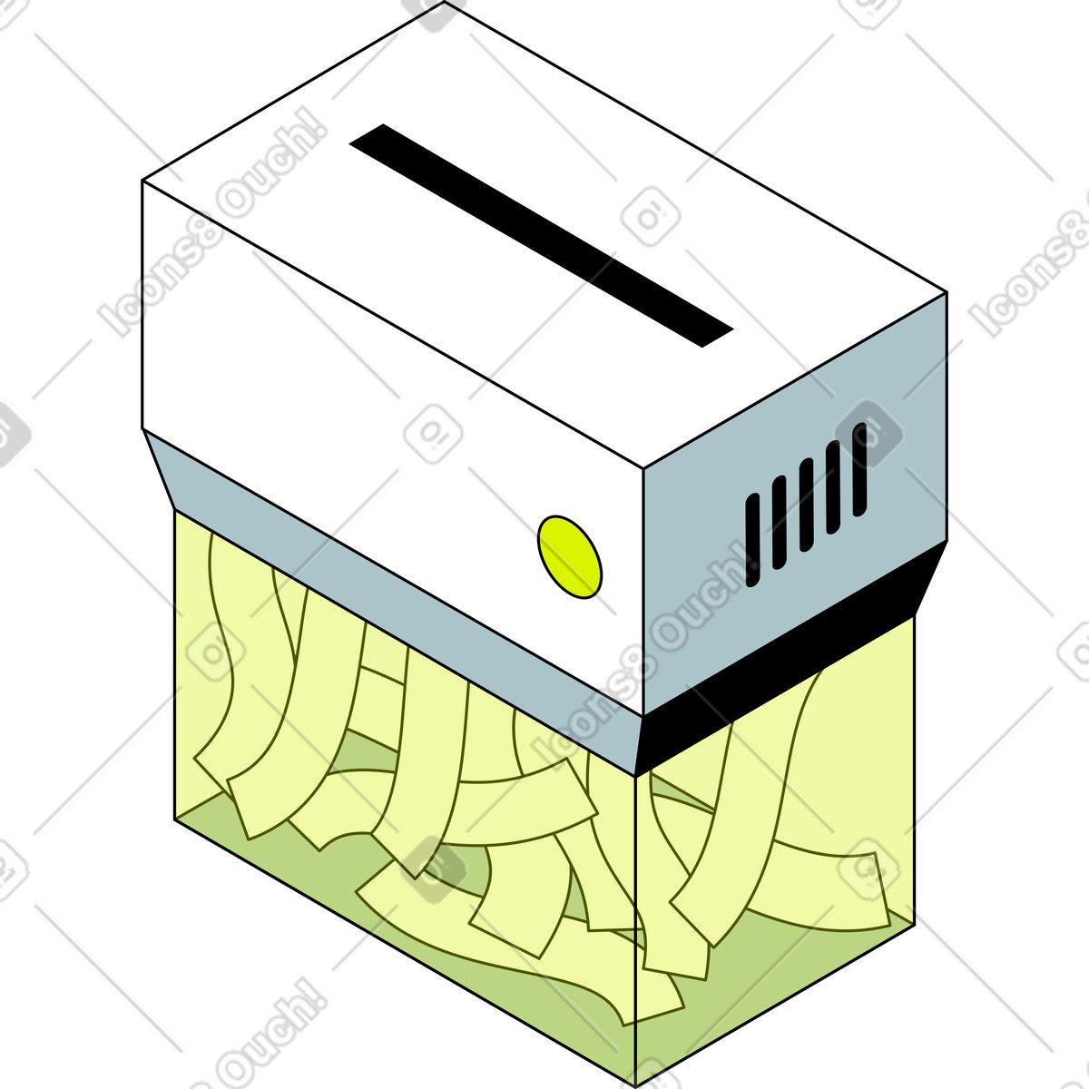 Distruttore di documenti illustrazione in stile Isometric scarica in PNG, SVG