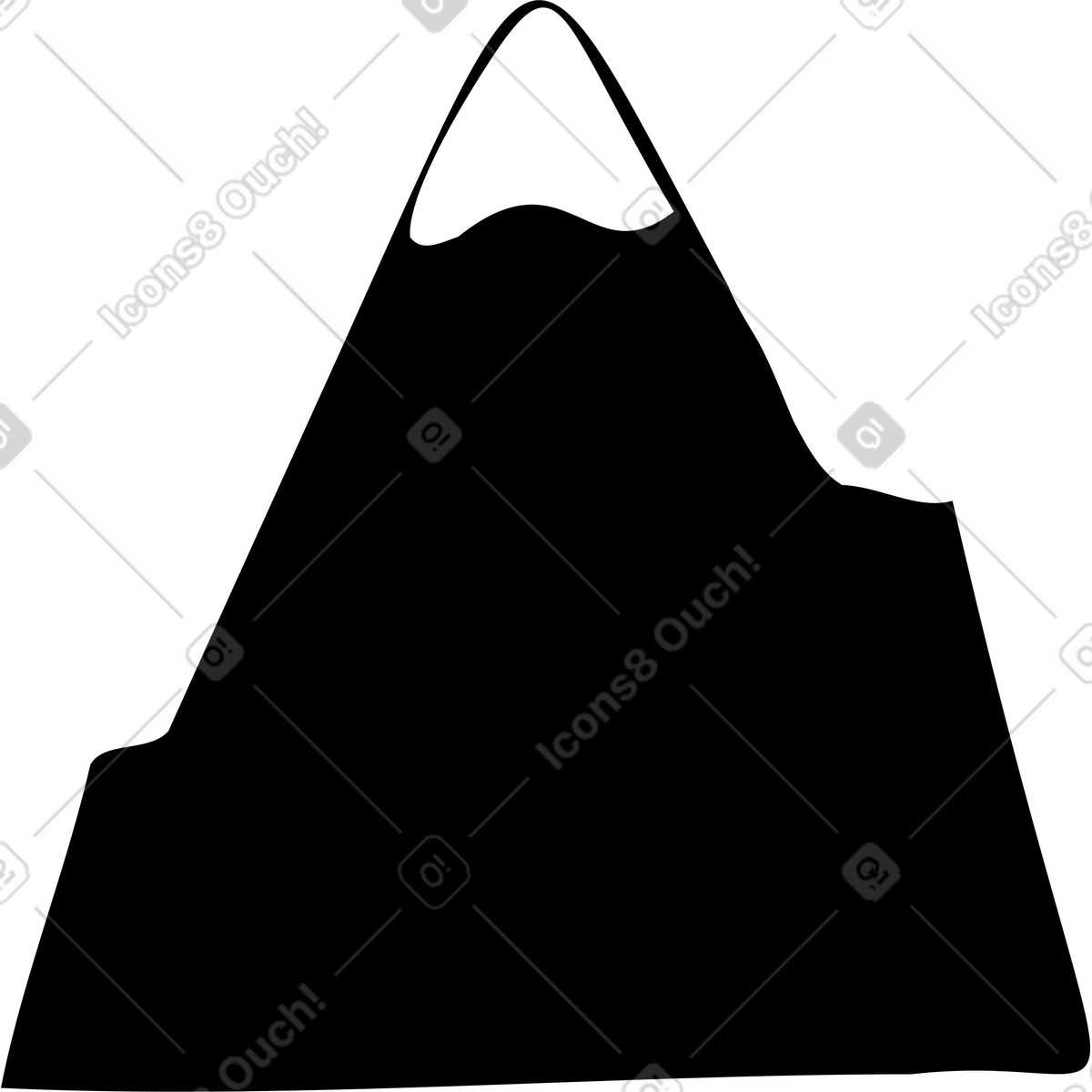 Mountain with snowy peak illustration in Journal style download in PNG, SVG