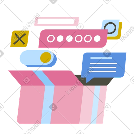 Boîte avec notifications PNG, SVG