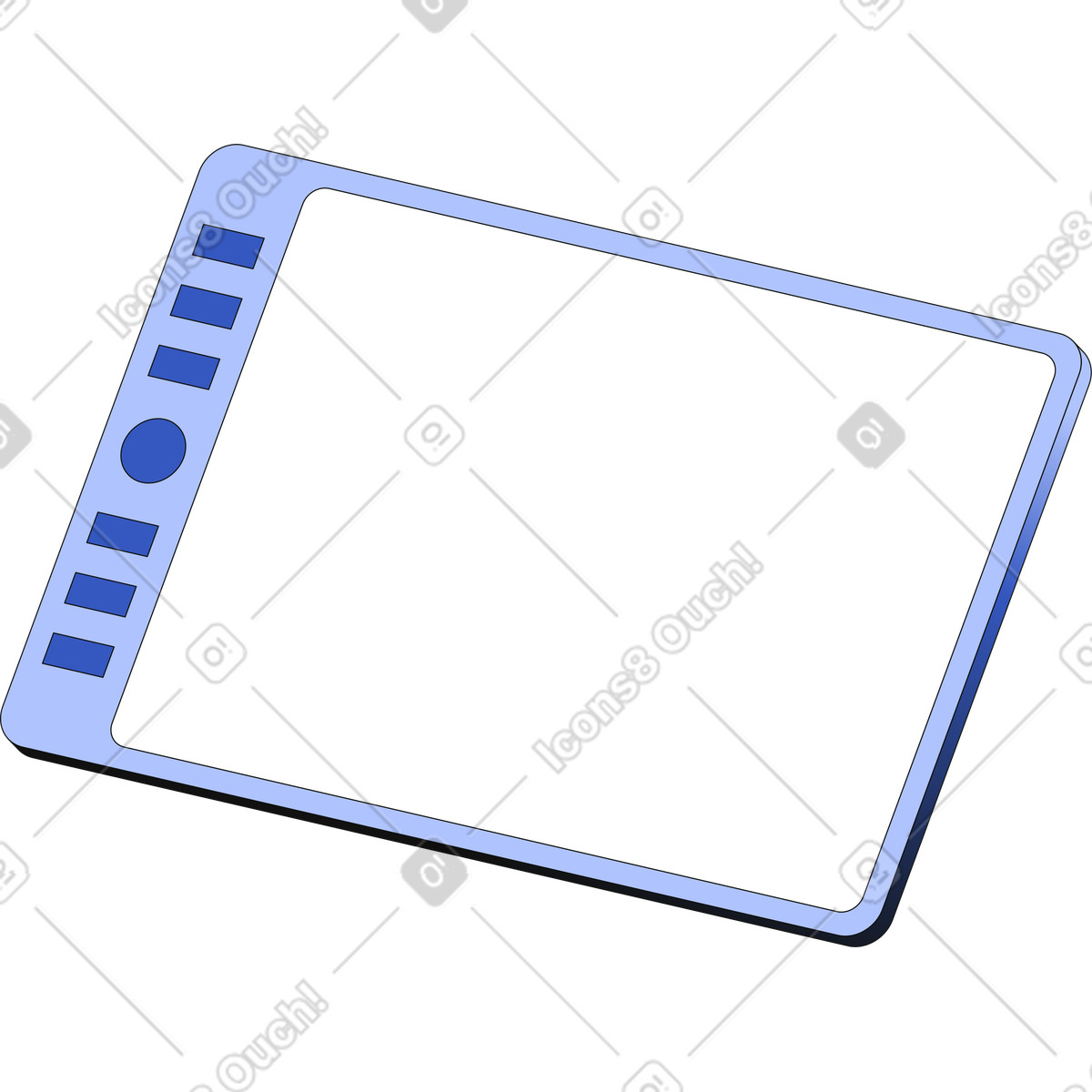 Zeichentablett mit bildschirm-Illustration im Techny-Stil als Download in PNG, SVG