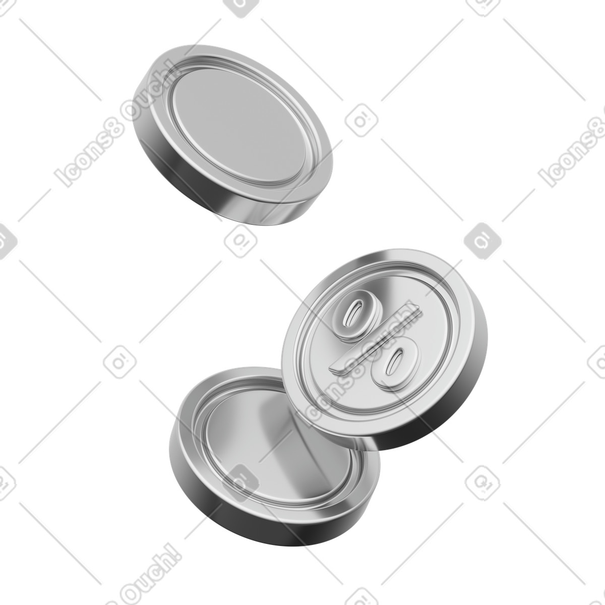 Coins with percent sign illustration token clipart in PNG SVG GIF