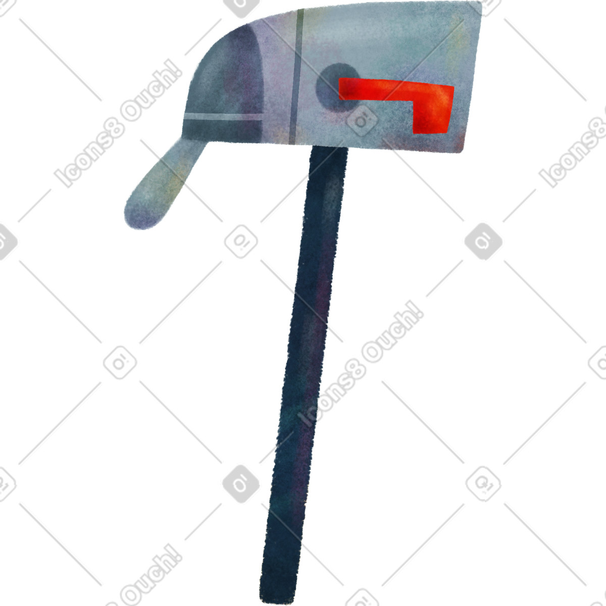 Mailbox illustration featuring an empty space, designed as clipart for memes and graphics