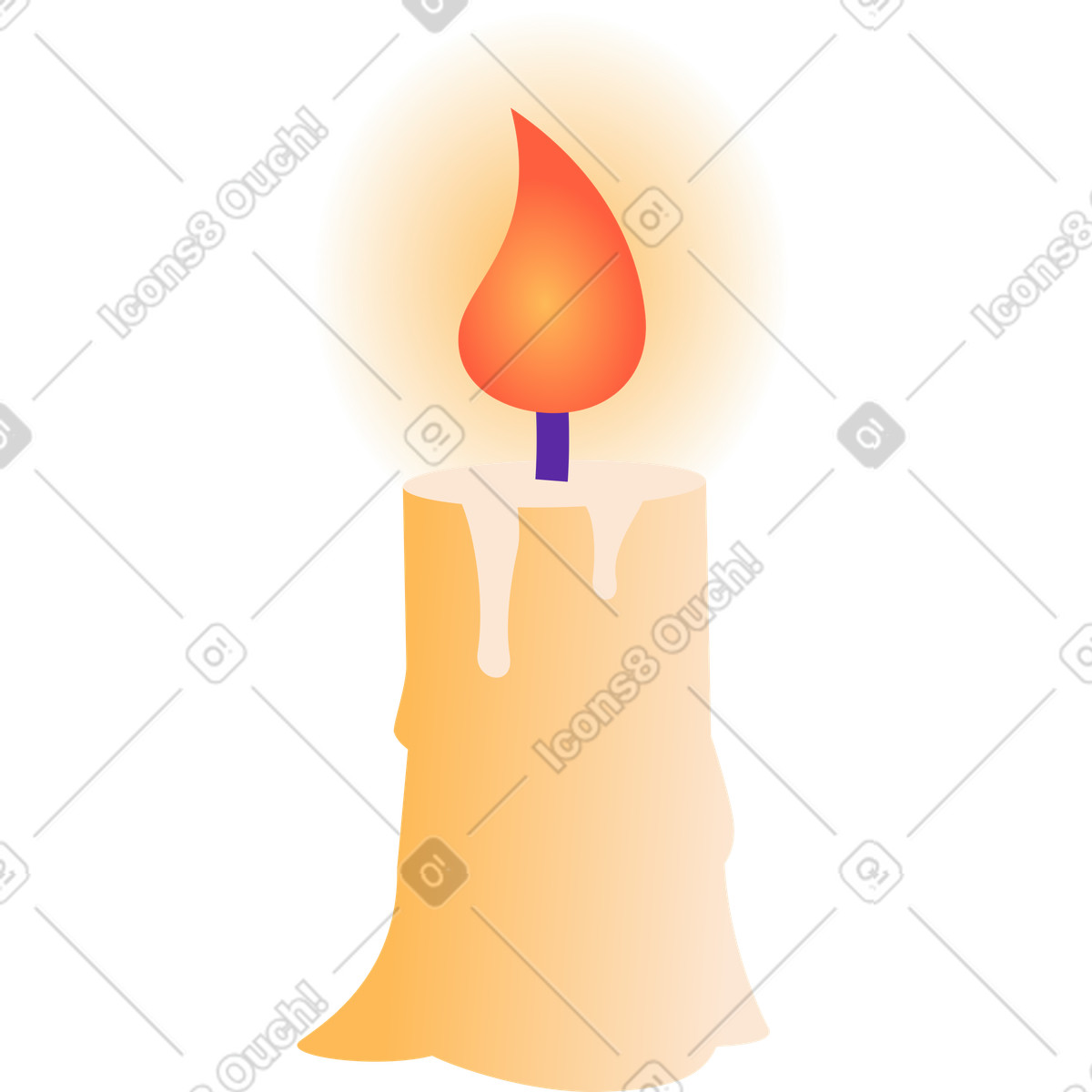 Candle illustration in Lettering style download in PNG, SVG