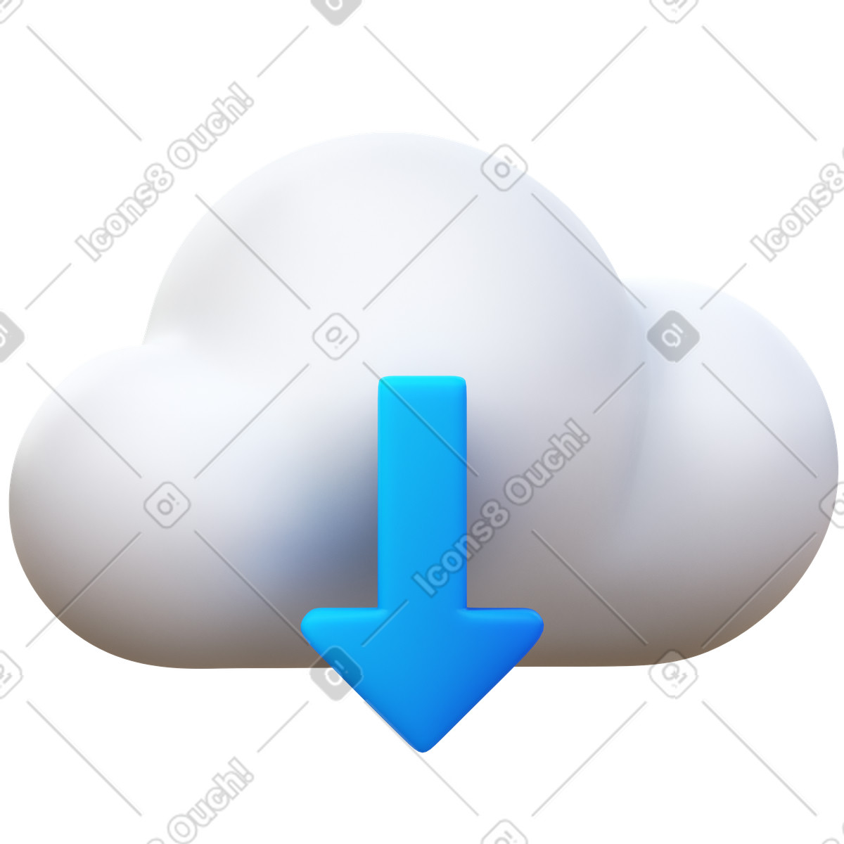 Illustration Download from cloud dans le style 3D Fluency à télécharger aux formats PNG, SVG