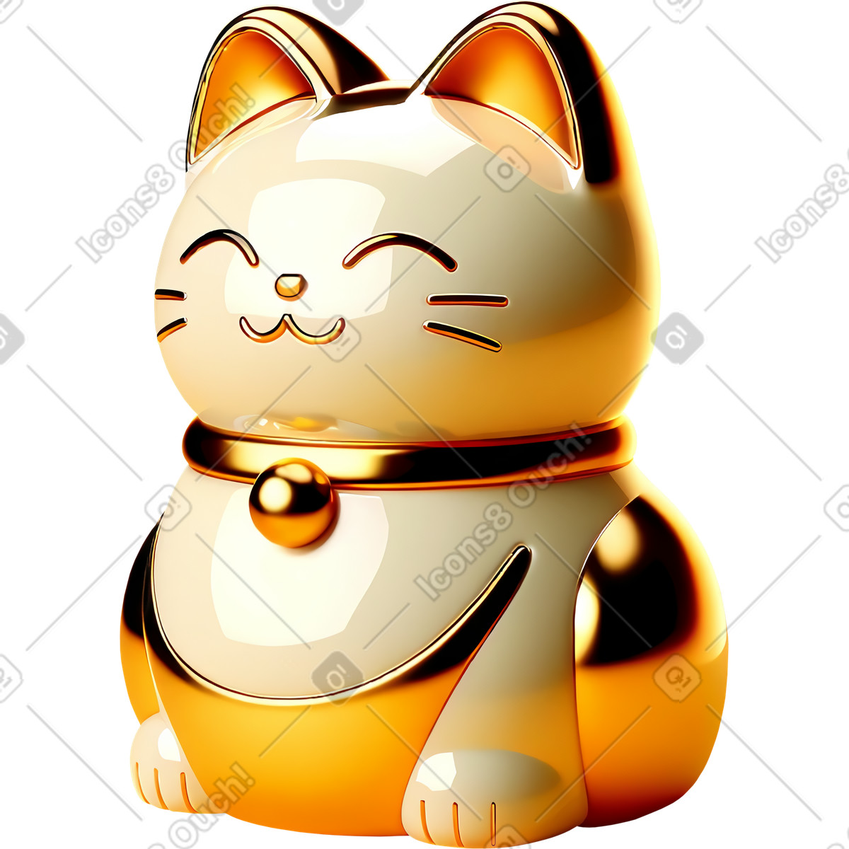 Gatto fortunato illustrazione in stile 3D Mini scarica in PNG, SVG