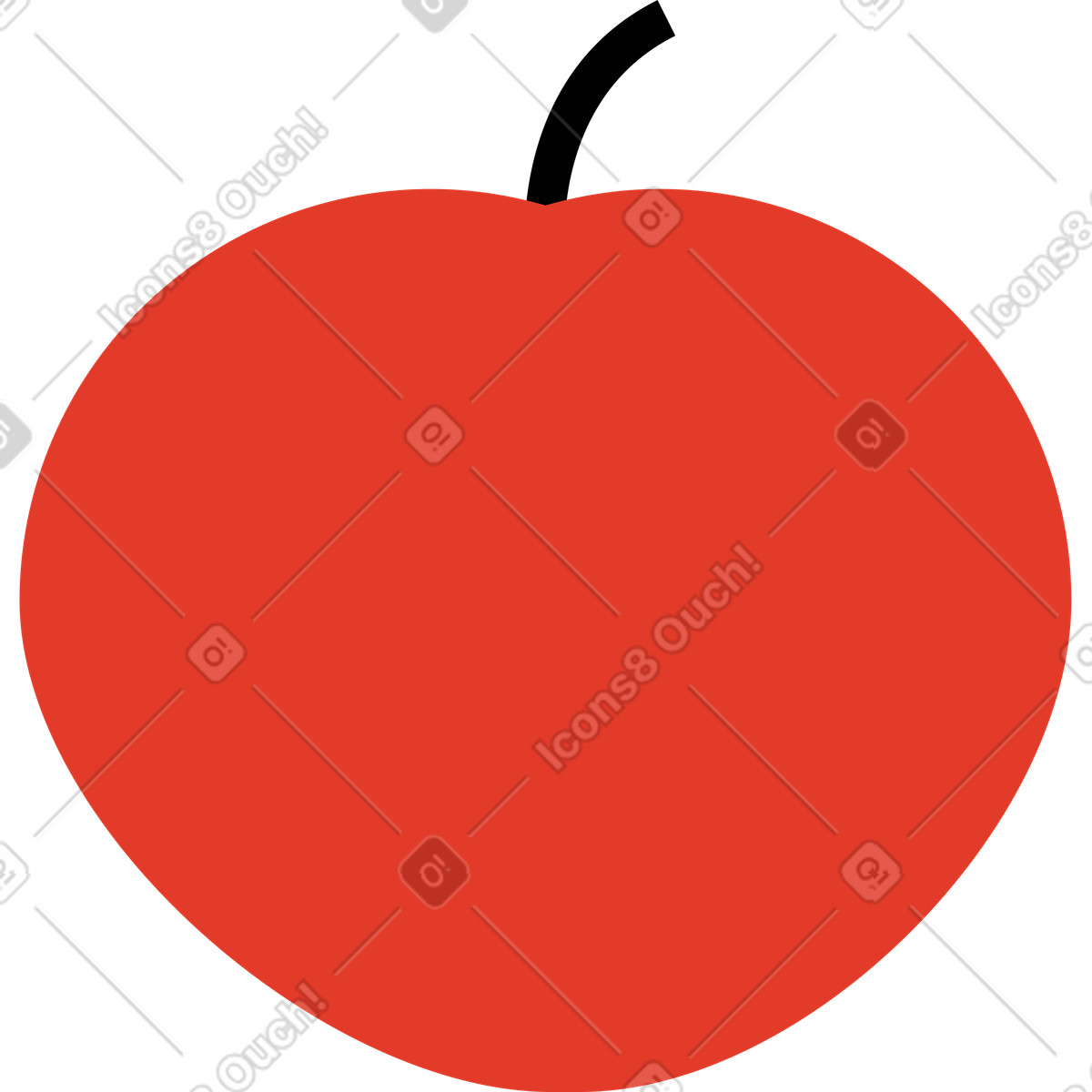 Apple illustration in Burgundy style download in PNG, SVG