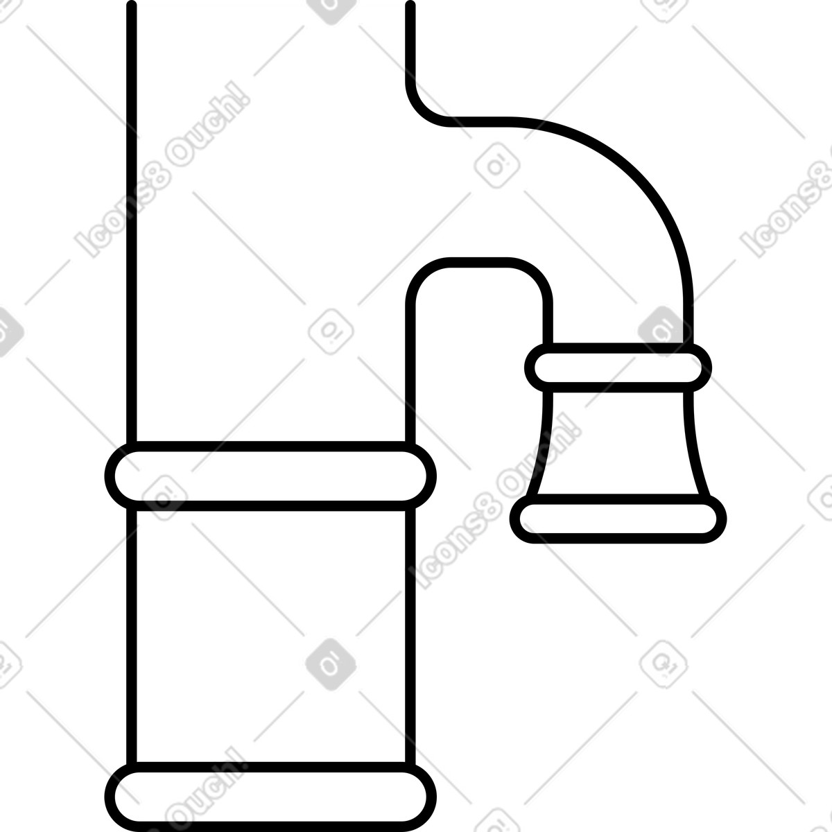Große pipeline mit einer verzweigung-Illustration im Transistor-Stil als Download in PNG, SVG